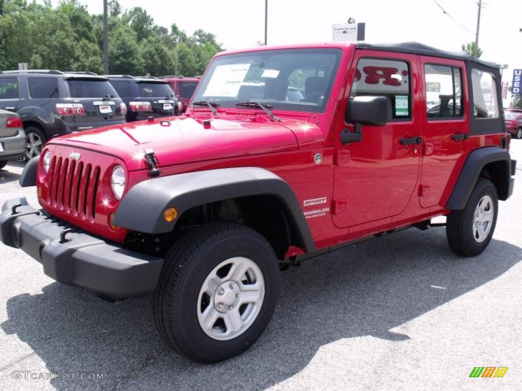 2011 Wrangler Unlimited Sport 4x4 - Flame Red / Black photo #3