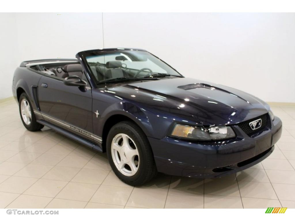 2001 Mustang V6 Convertible - True Blue Metallic / Medium Graphite photo #1