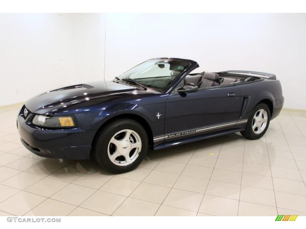 2001 Mustang V6 Convertible - True Blue Metallic / Medium Graphite photo #3