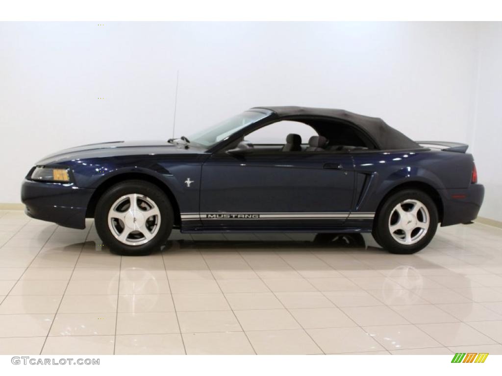 2001 Mustang V6 Convertible - True Blue Metallic / Medium Graphite photo #5