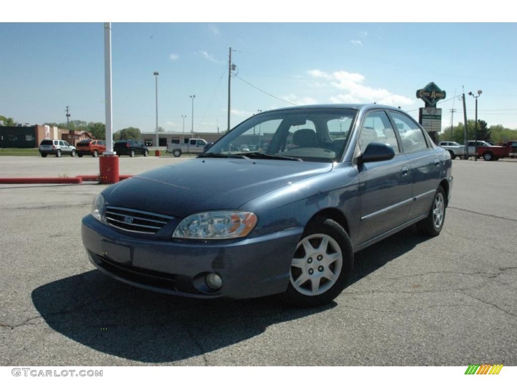 2002 Spectra LS Sedan - Slate Blue / Gray photo #3