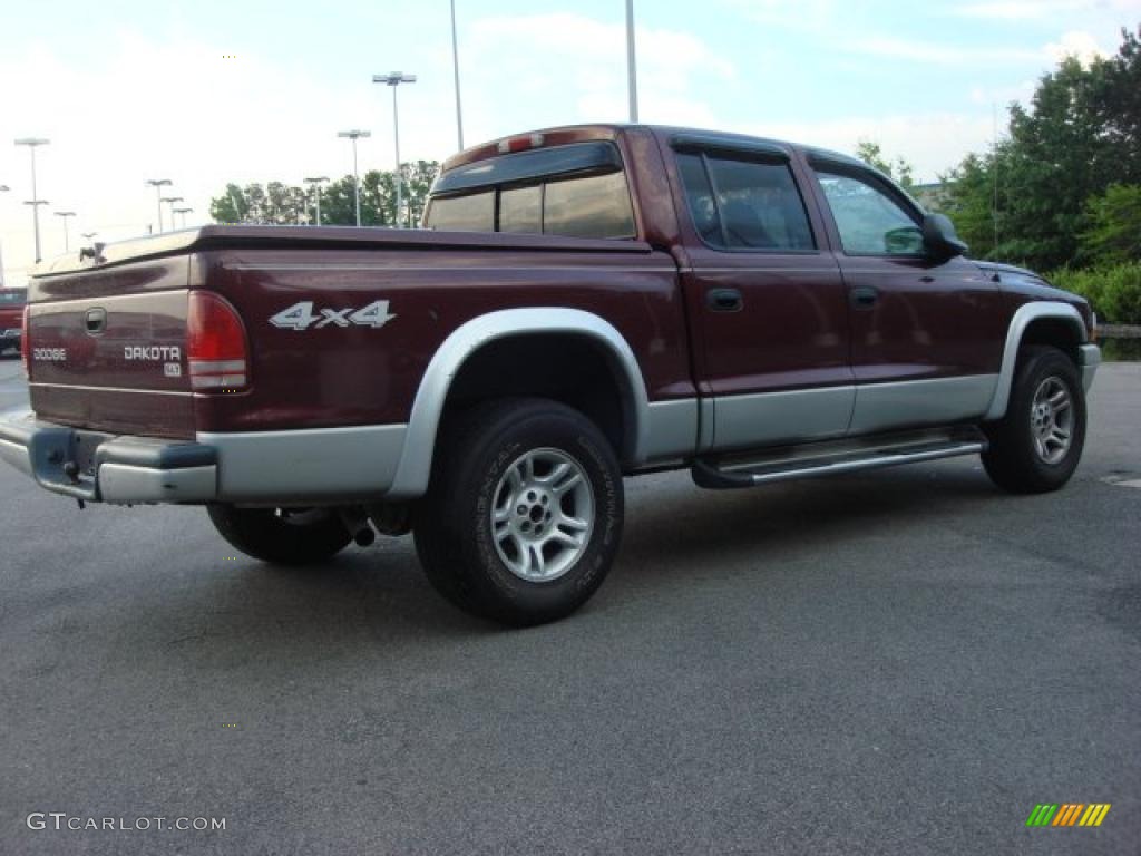 2003 Dakota SLT Quad Cab 4x4 - Dark Garnet Red Pearl / Dark Slate Gray photo #5