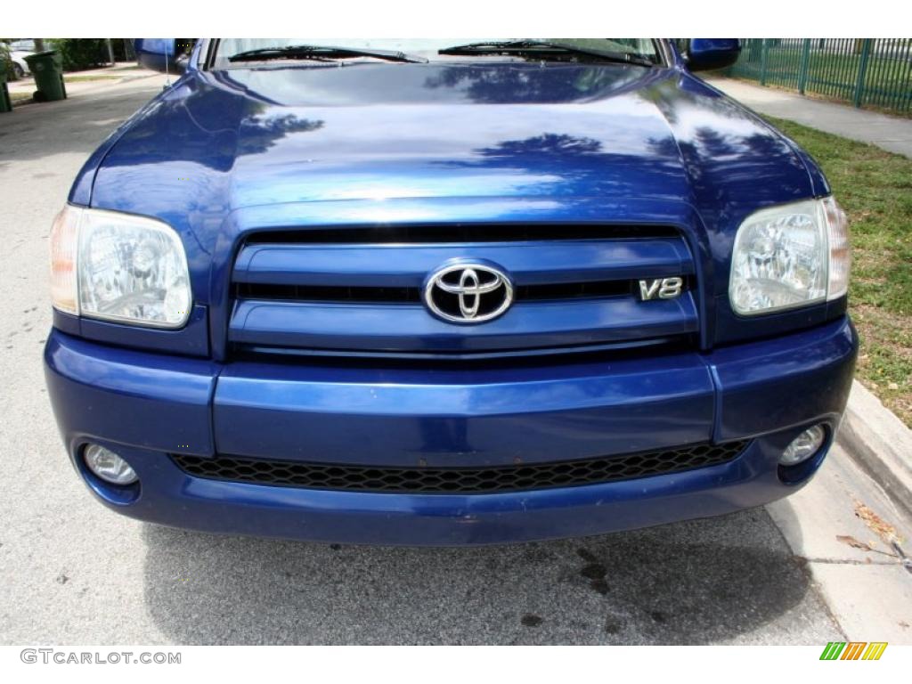 2005 Tundra Limited Double Cab 4x4 - Spectra Blue Mica / Taupe photo #13