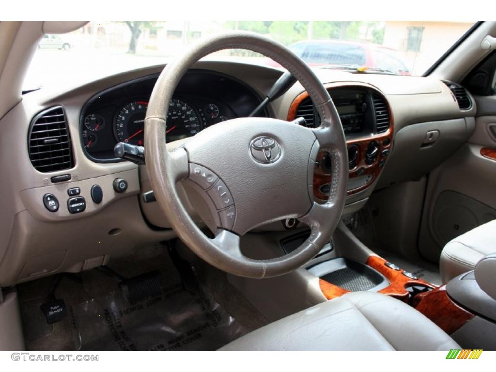 Taupe Interior 2005 Toyota Tundra Limited Double Cab 4x4 Photo #49738417