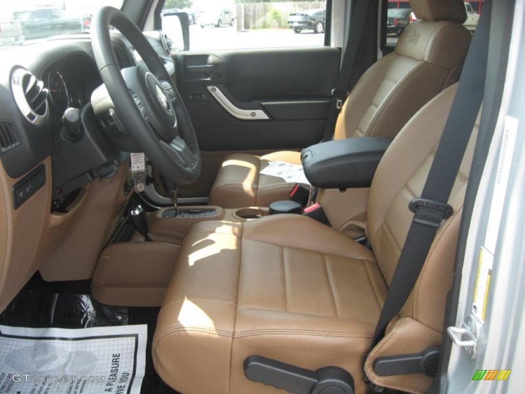 Black/Dark Saddle Interior 2011 Jeep Wrangler Unlimited Rubicon 4x4 Photo #49740028