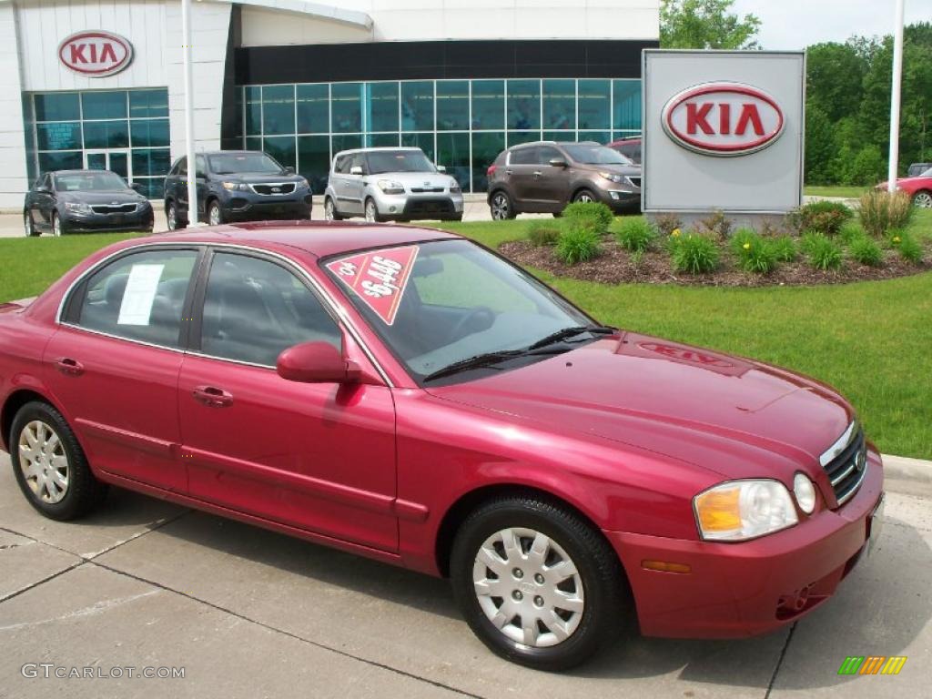 2004 Optima LX - Ruby Red / Gray photo #1