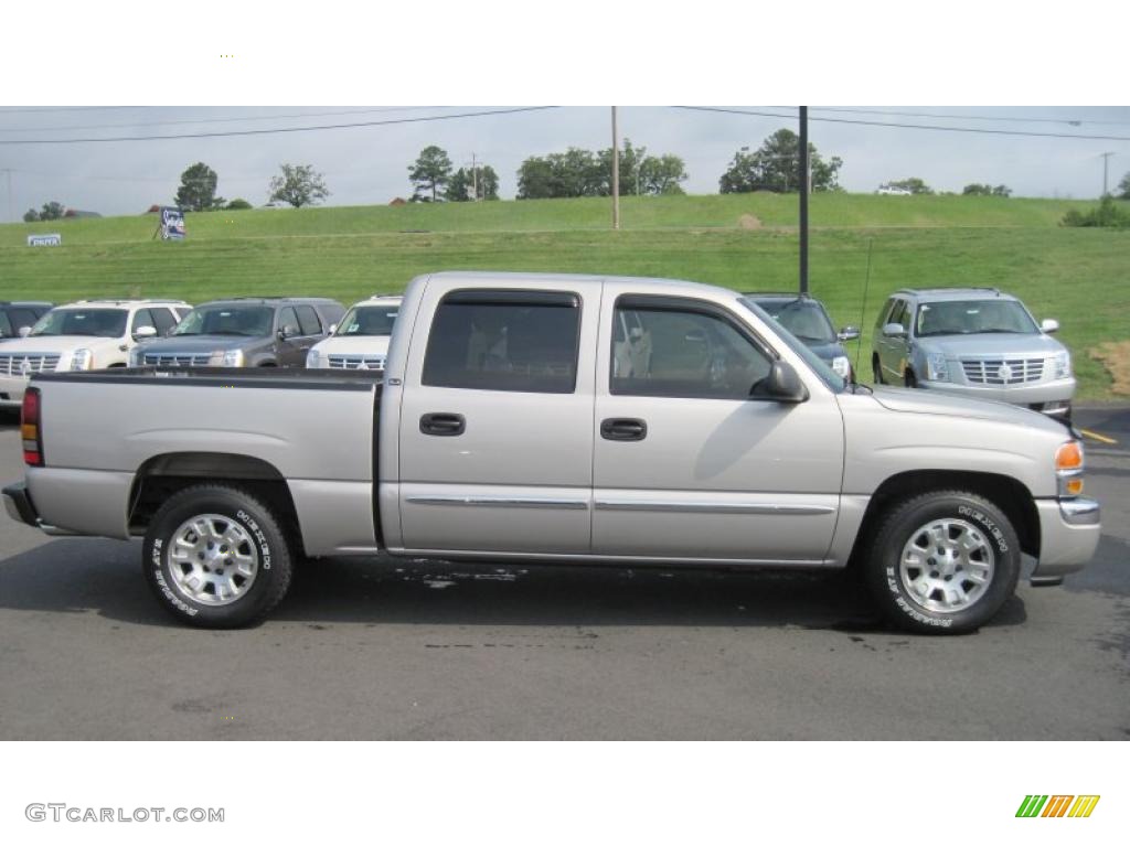 2006 Sierra 1500 SLE Crew Cab - Silver Birch Metallic / Dark Pewter photo #6