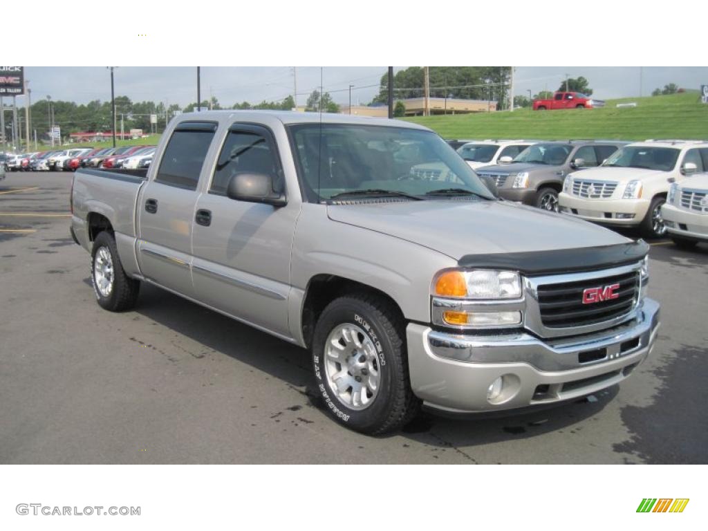 2006 Sierra 1500 SLE Crew Cab - Silver Birch Metallic / Dark Pewter photo #7