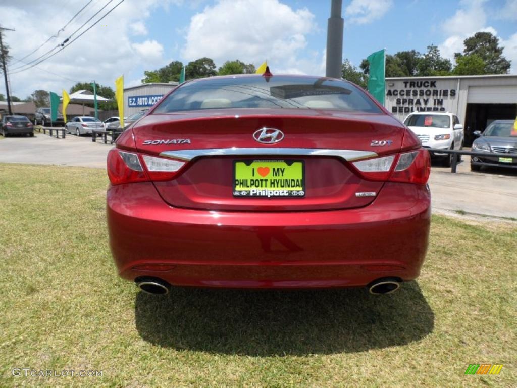 2011 Sonata Limited 2.0T - Venetian Red / Camel photo #4