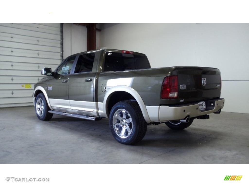 2011 Ram 1500 Laramie Longhorn Crew Cab 4x4 - Rugged Brown Pearl / Light Pebble Beige/Bark Brown photo #6