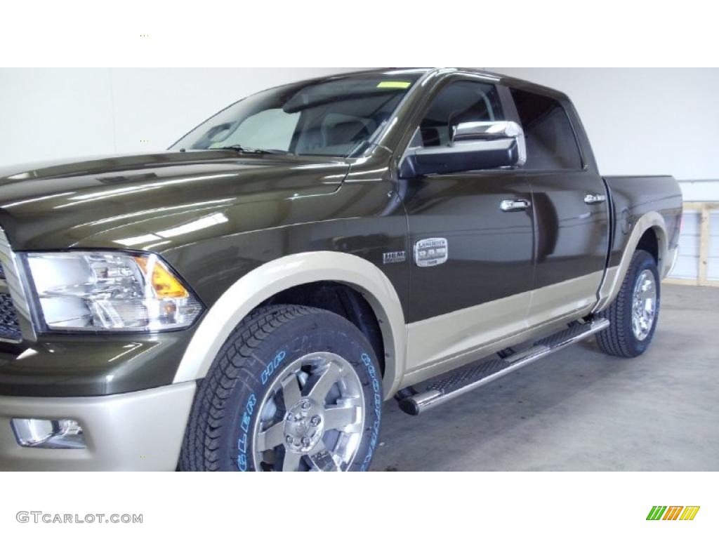 2011 Ram 1500 Laramie Longhorn Crew Cab 4x4 - Rugged Brown Pearl / Light Pebble Beige/Bark Brown photo #8