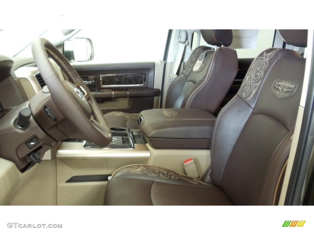 Light Pebble Beige/Bark Brown Interior 2011 Dodge Ram 1500 Laramie Longhorn Crew Cab 4x4 Photo #49744621