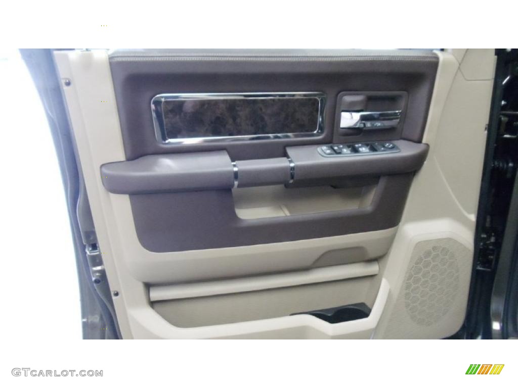 2011 Dodge Ram 1500 Laramie Longhorn Crew Cab 4x4 Light Pebble Beige/Bark Brown Door Panel Photo #49744660