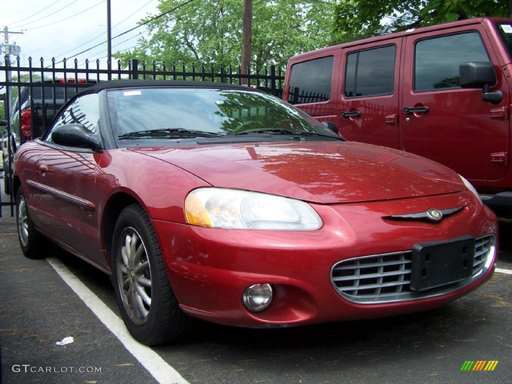 2002 Sebring LXi Convertible - Ruby Red Pearl / Sandstone photo #2