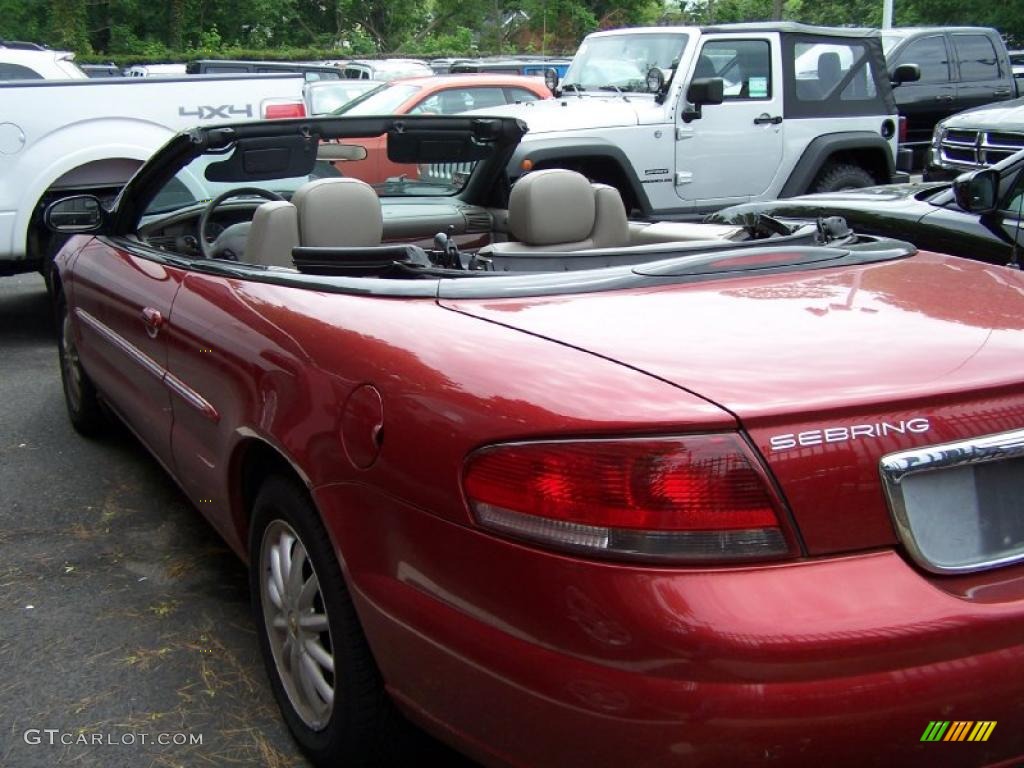 2002 Sebring LXi Convertible - Ruby Red Pearl / Sandstone photo #3