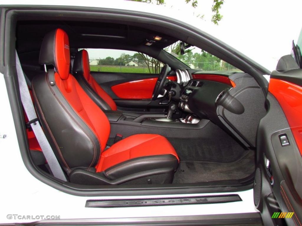 Black/Inferno Orange Interior 2010 Chevrolet Camaro SS Coupe Photo #49750156