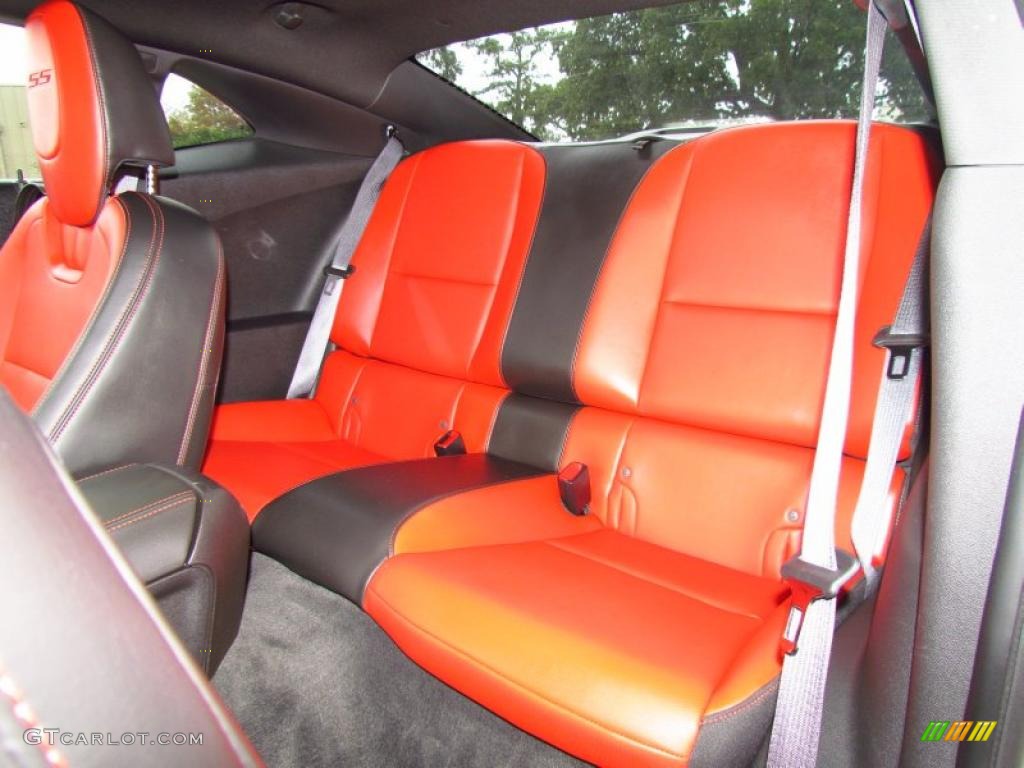 Black/Inferno Orange Interior 2010 Chevrolet Camaro SS Coupe Photo #49750186