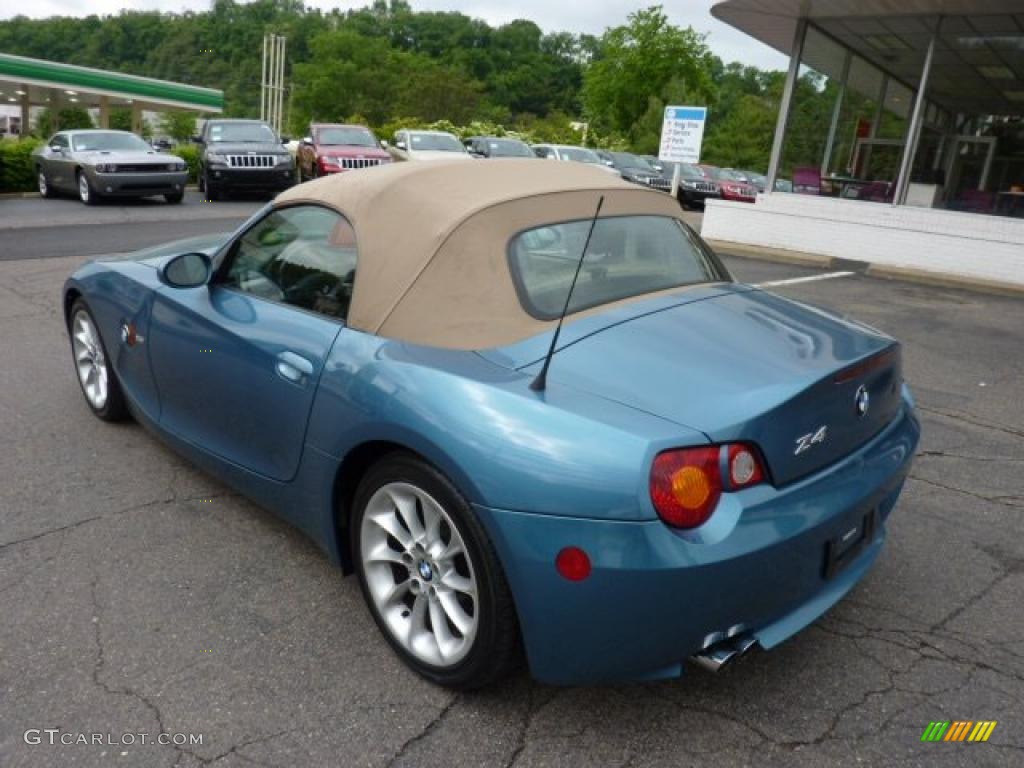 2003 Z4 2.5i Roadster - Maldives Blue Metallic / Beige photo #3