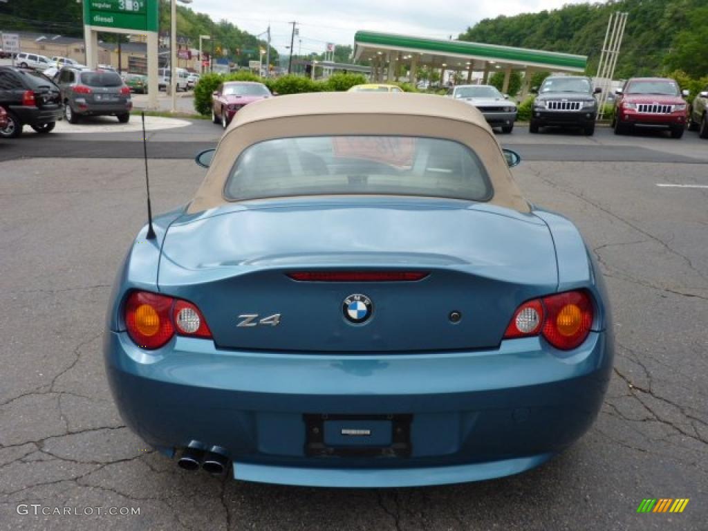 2003 Z4 2.5i Roadster - Maldives Blue Metallic / Beige photo #4