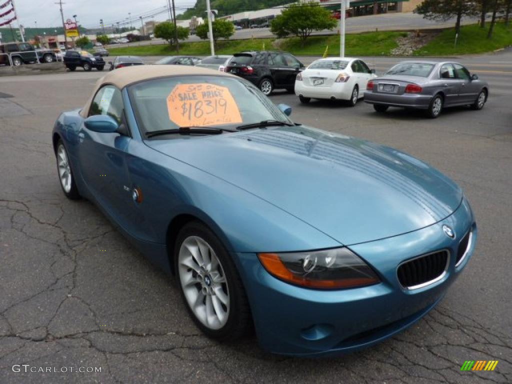 2003 Z4 2.5i Roadster - Maldives Blue Metallic / Beige photo #7