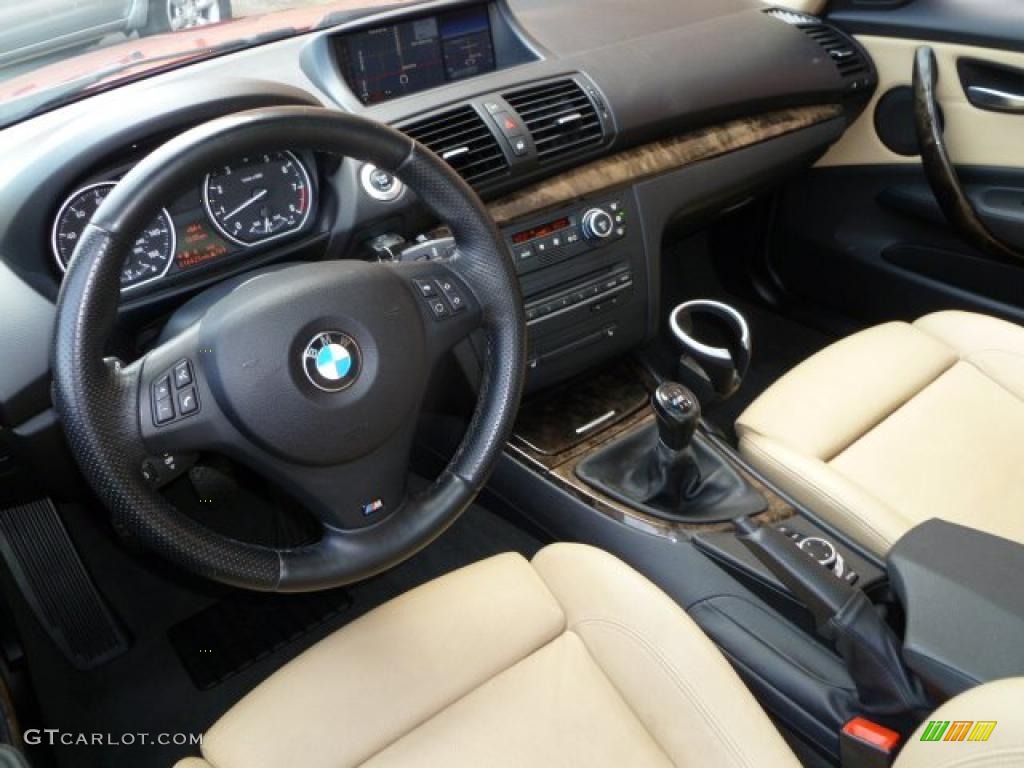 Savanna Beige Black Boston Leather Interior 2009 Bmw 1