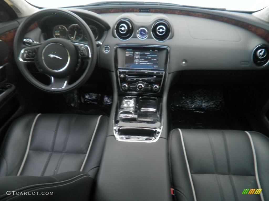 2011 Jaguar XJ XJL Jet Black/Ivory Dashboard Photo #49755982
