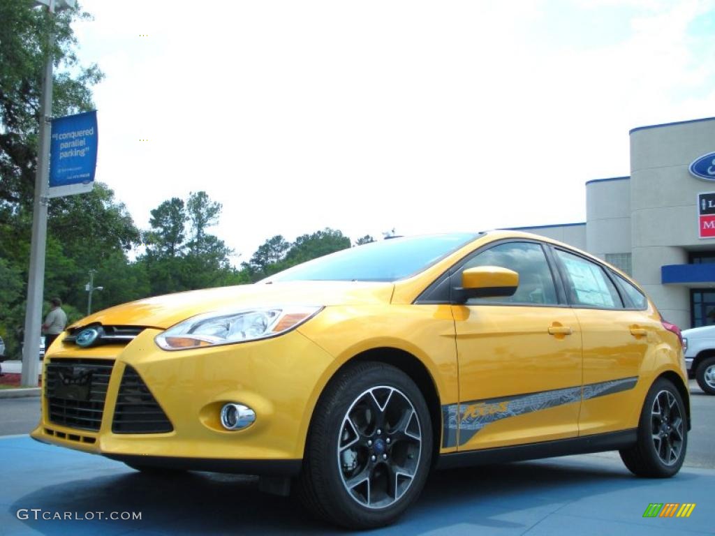 Yellow Blaze Tricoat Metallic Ford Focus