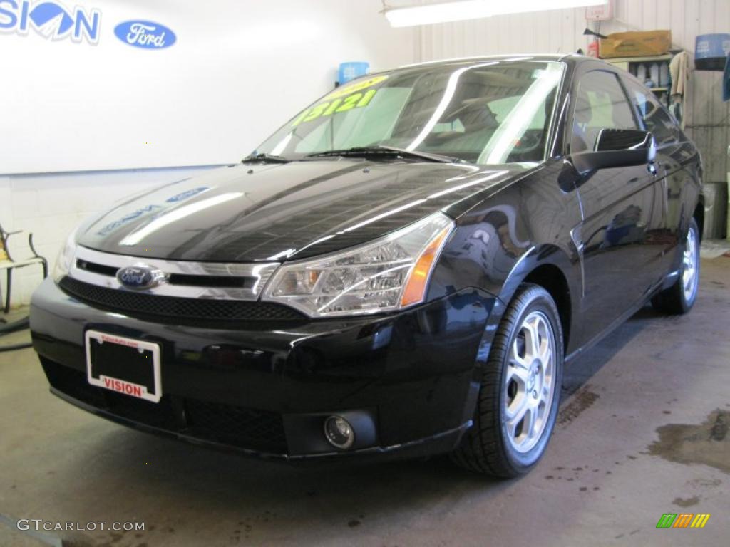 2008 Focus SES Coupe - Black / Medium Stone photo #1