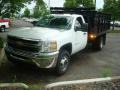 Summit White 2011 Chevrolet Silverado 3500HD Regular Cab Chassis Stake Truck