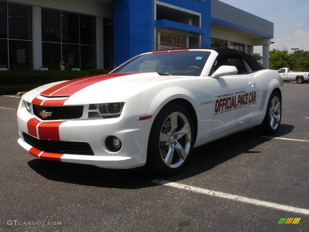 2011 Camaro SS Convertible Indianapolis 500 Pace Car Special Edition - Summit White / Inferno Orange/Black photo #1