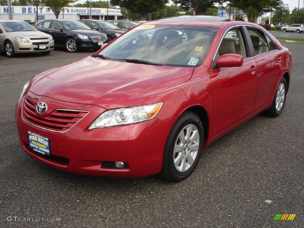 2009 Camry XLE V6 - Barcelona Red Metallic / Bisque photo #1