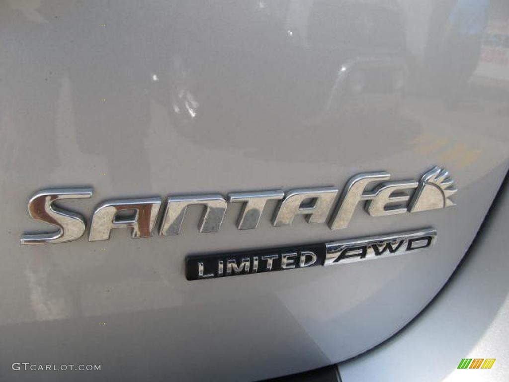 2008 Santa Fe Limited 4WD - Bright Silver / Black photo #7