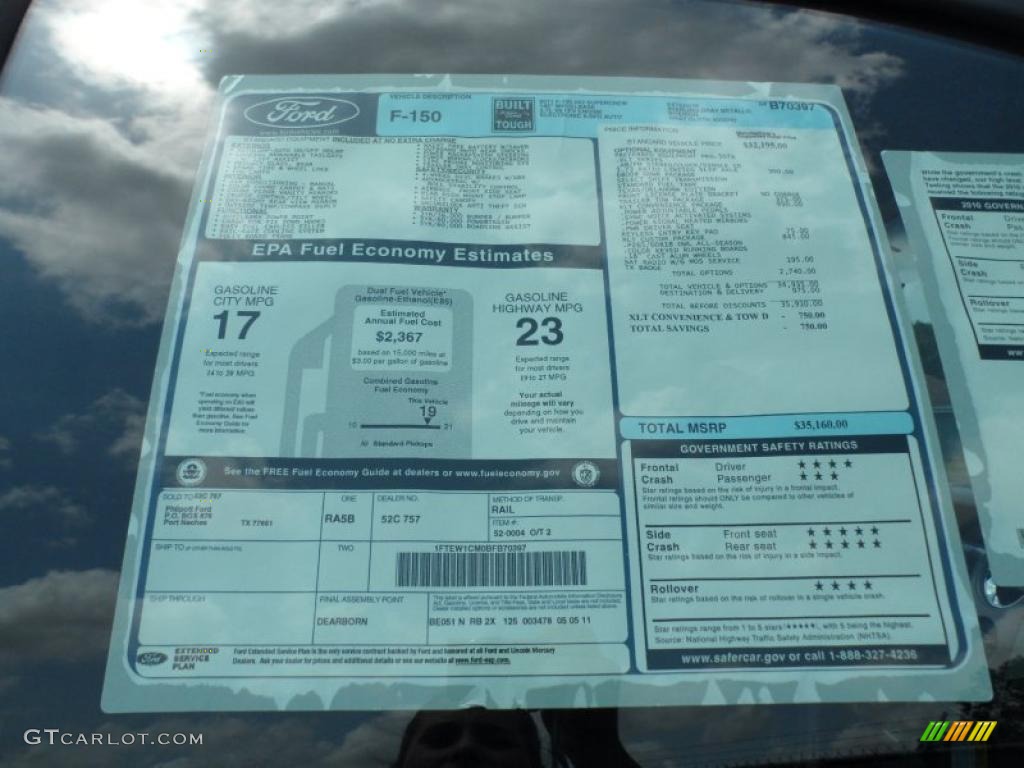2011 Ford F150 XLT SuperCrew Window Sticker Photo #49767127