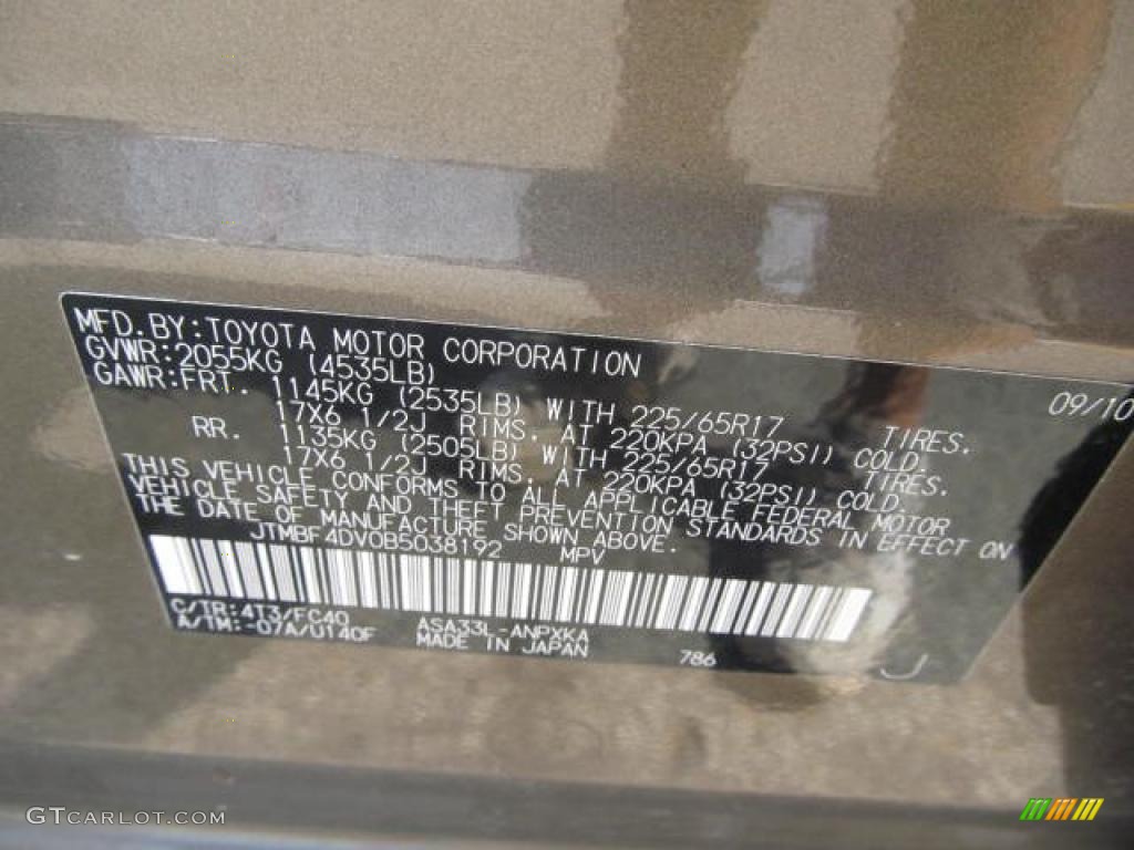 2011 RAV4 Color Code 4T3 for Pyrite Metallic Photo #49768174