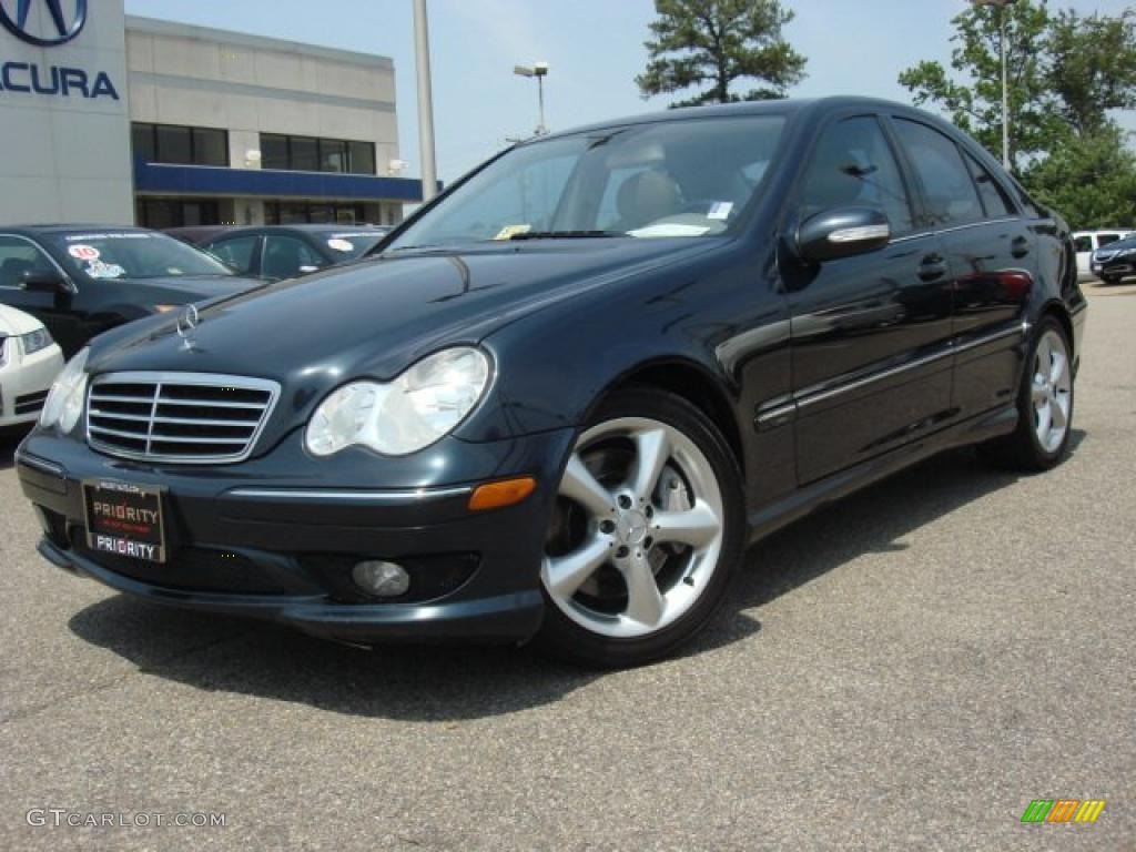 2005 C 230 Kompressor Sedan - Black Opal Metallic / Ash photo #1