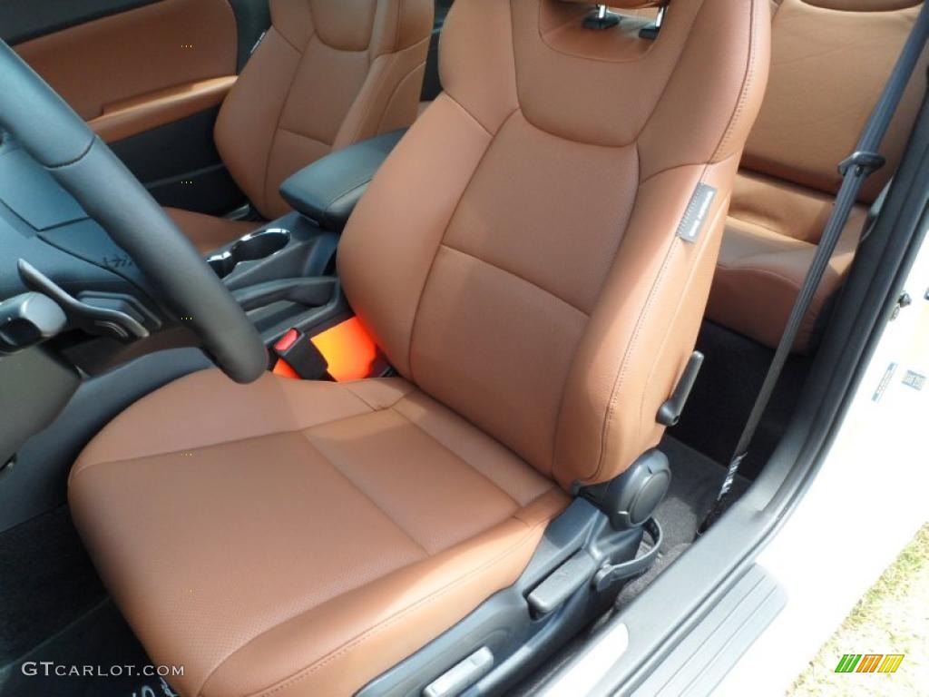 Brown Leather Interior 2011 Hyundai Genesis Coupe 3.8 Grand Touring Photo #49769218