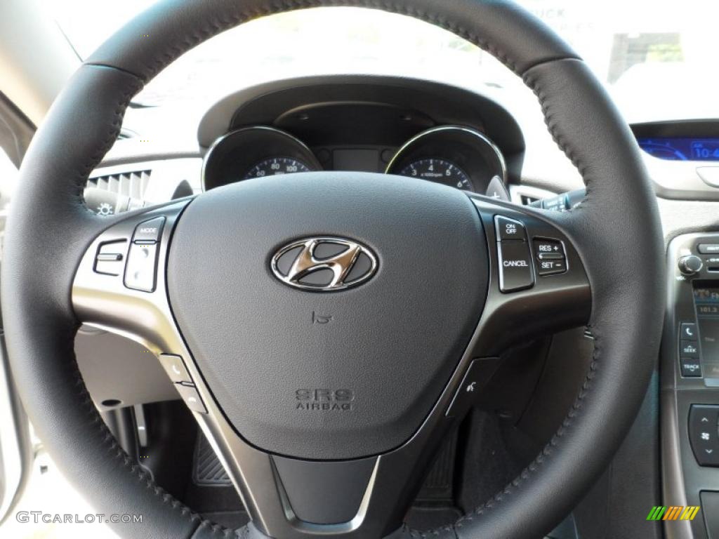 2011 Hyundai Genesis Coupe 3.8 Grand Touring Brown Leather Steering Wheel Photo #49769371