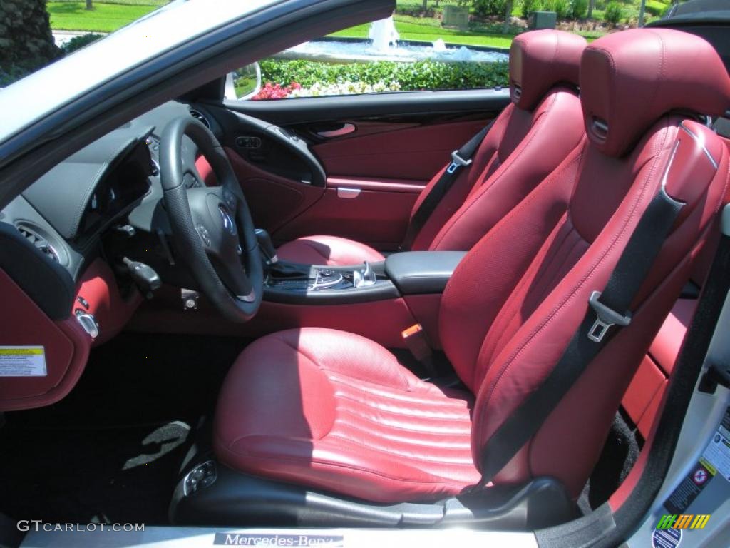 Red Interior 2009 Mercedes-Benz SL 550 Silver Arrow Edition Roadster Photo #49772668