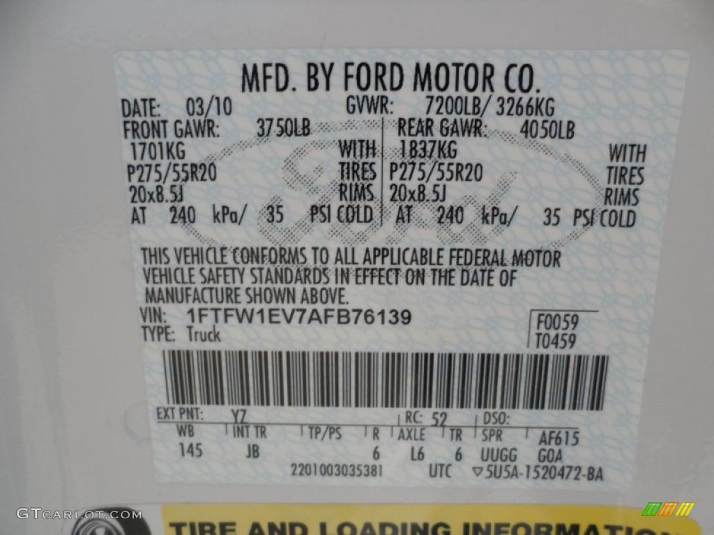2010 F150 FX4 SuperCrew 4x4 - Oxford White / Black photo #53