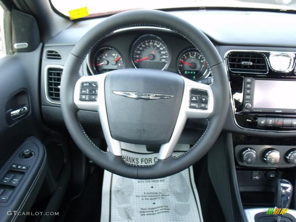 2011 Chrysler 200 S Black Steering Wheel Photo #49775281