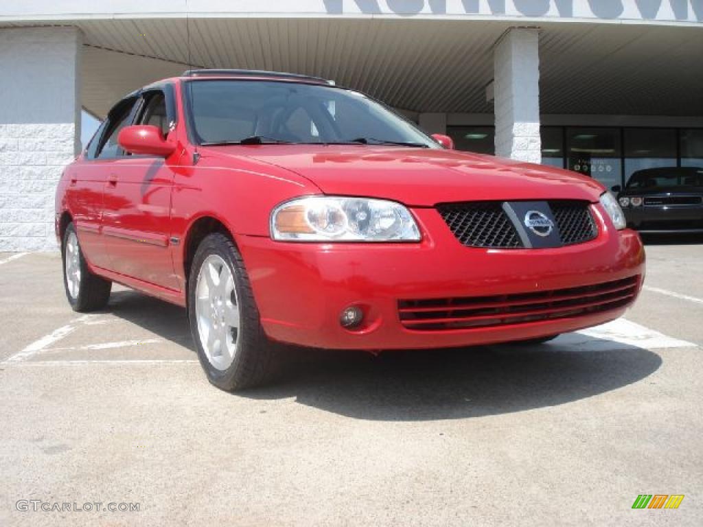 2005 Sentra 1.8 S Special Edition - Code Red / Charcoal photo #1