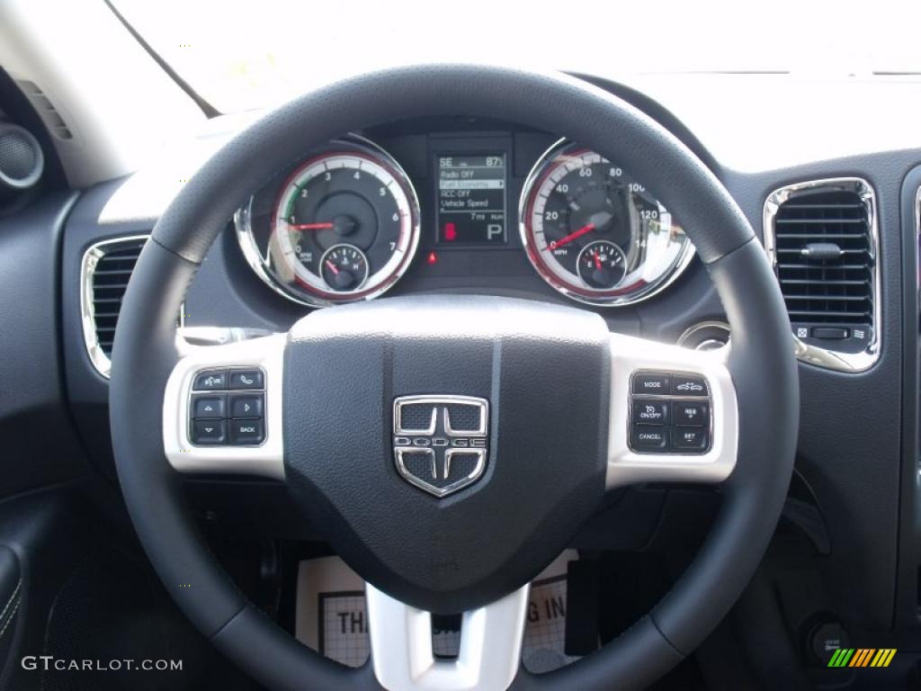 2011 Dodge Durango Citadel Black Steering Wheel Photo #49780919