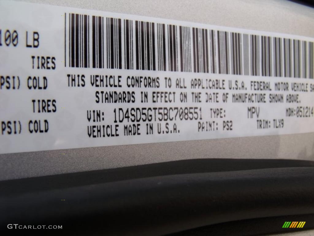 2011 Dodge Durango Citadel Color Code Photos