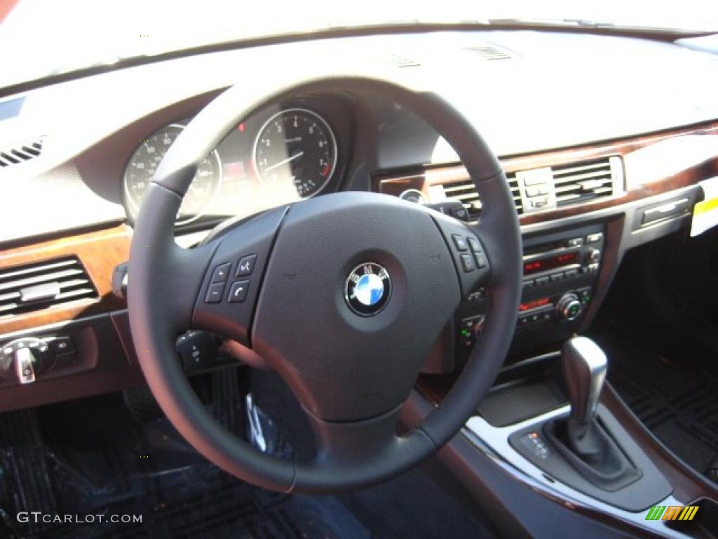 2011 BMW 3 Series 328i Sedan Black Steering Wheel Photo #49781657