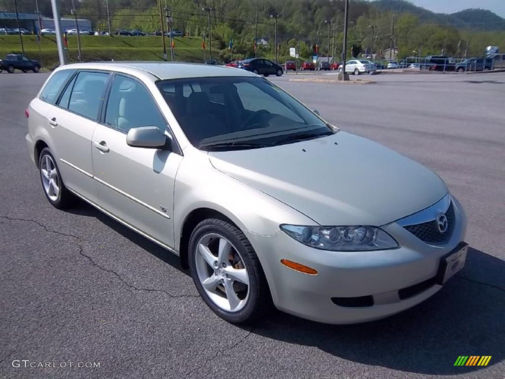 2004 MAZDA6 s Sport Wagon - Pebble Ash Metallic / Beige photo #4