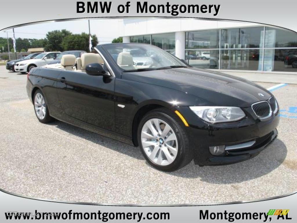 2011 3 Series 328i Convertible - Jet Black / Cream Beige Dakota Leather photo #1