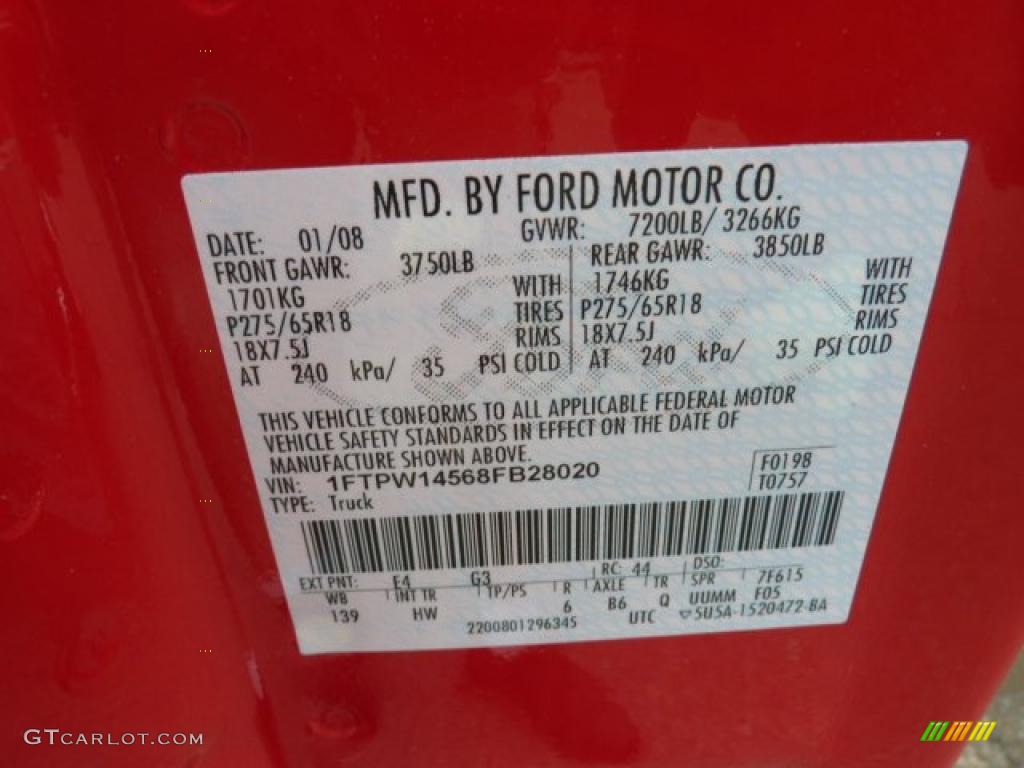 2008 F150 Lariat SuperCrew 4x4 - Bright Red / Tan photo #19