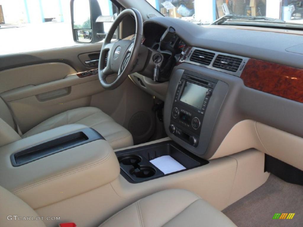 Very Dark Cashmere/Light Cashmere Interior 2010 GMC Sierra 3500HD SLT Crew Cab 4x4 Dually Photo #49793126