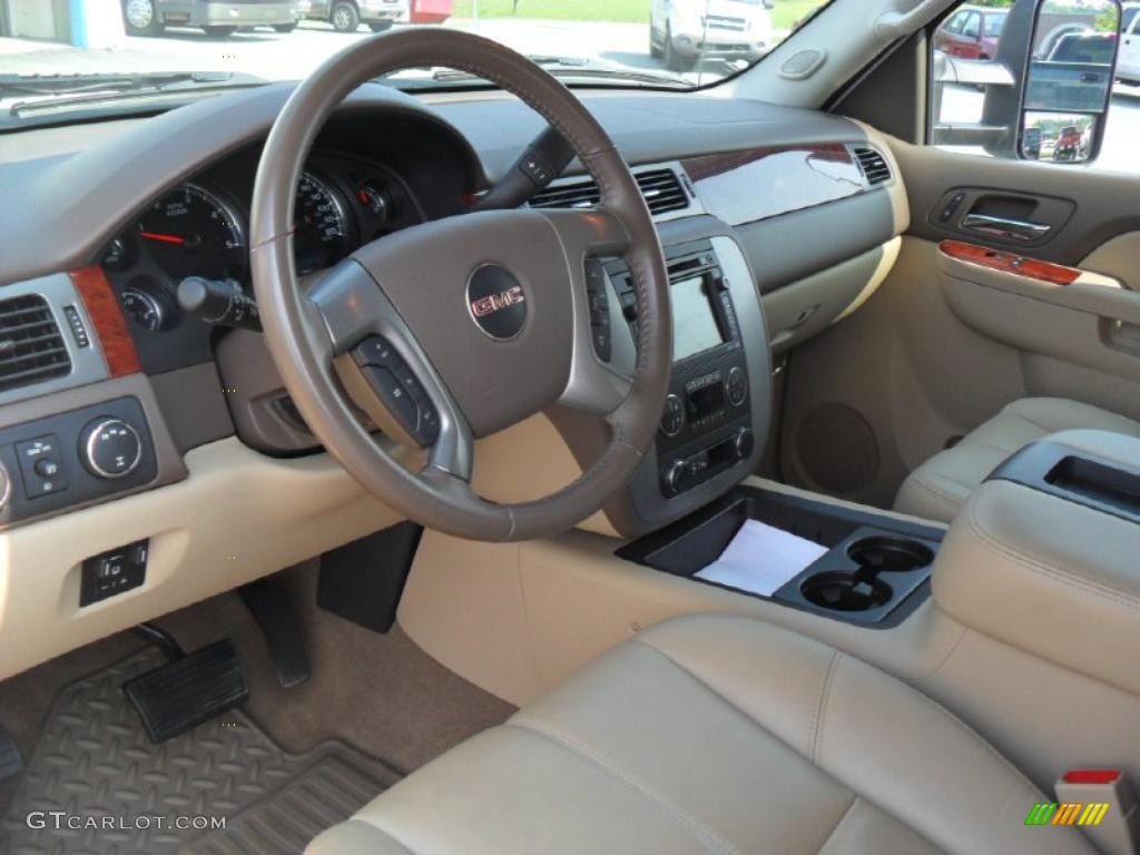 Very Dark Cashmere/Light Cashmere Interior 2010 GMC Sierra 3500HD SLT Crew Cab 4x4 Dually Photo #49793162