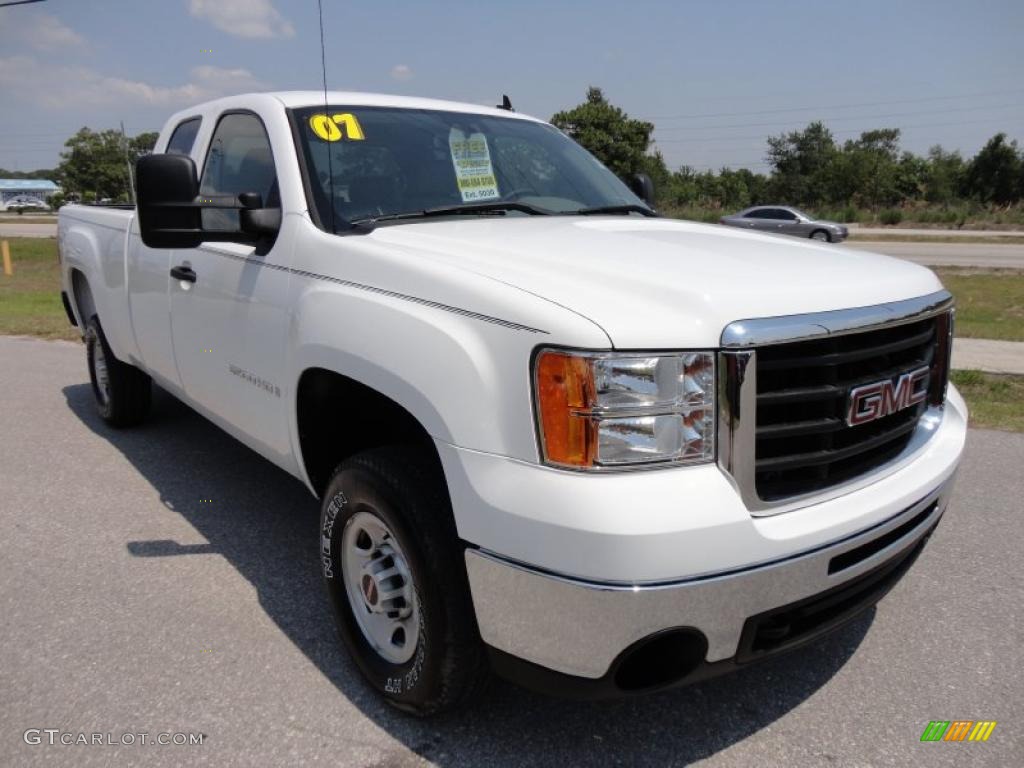 Summit White 2007 GMC Sierra 2500HD Extended Cab Exterior Photo #49795808